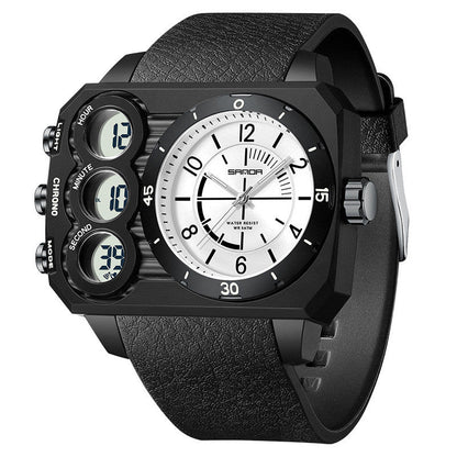 Outdoor Sports Waterproof Watch For Men Rugged Design With A Large Dial And Dual Display - Oopsdadforgot.com