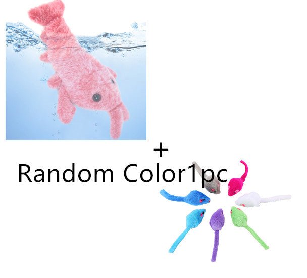 Pet Toys Electric Jumping Shrimp USB Charging Simulation Lobster Funny Cat Plush Pets Toy - Oopsdadforgot.com
