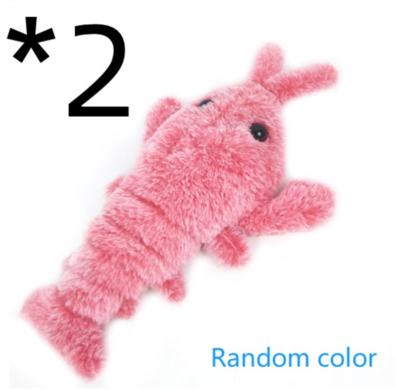 Pet Toys Electric Jumping Shrimp USB Charging Simulation Lobster Funny Cat Plush Pets Toy - Oopsdadforgot.com