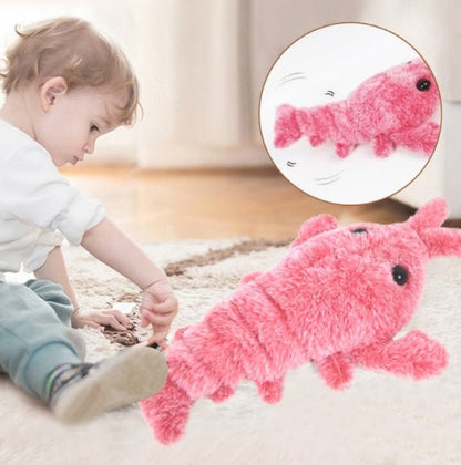 Pet Toys Electric Jumping Shrimp USB Charging Simulation Lobster Funny Cat Plush Pets Toy - Oopsdadforgot.com