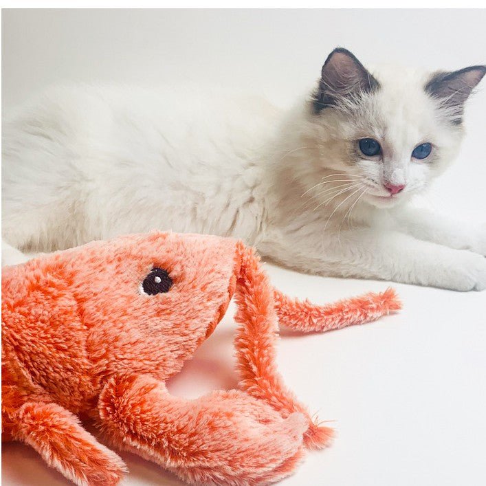 Pet Toys Electric Jumping Shrimp USB Charging Simulation Lobster Funny Cat Plush Pets Toy - Oopsdadforgot.com
