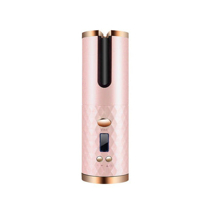 Rechargeable Automatic Hair Curler Women Portable Hair Curling Iron LCD Display Ceramic Curly Rotating Curling Wave Styer - Oopsdadforgot.com