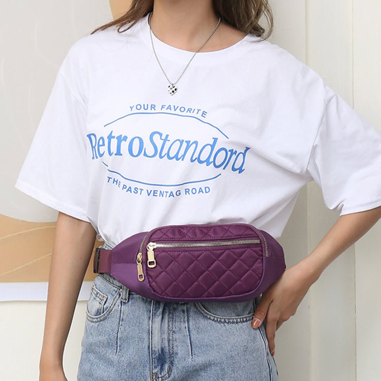 Rhombus Fanny Packs For Women Crossbody Waist Bags For Sports Hiking Cycling Running - Oopsdadforgot.com