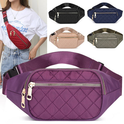 Rhombus Fanny Packs For Women Crossbody Waist Bags For Sports Hiking Cycling Running - Oopsdadforgot.com