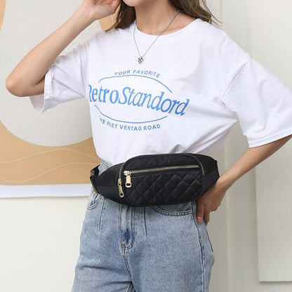 Rhombus Fanny Packs For Women Crossbody Waist Bags For Sports Hiking Cycling Running - Oopsdadforgot.com