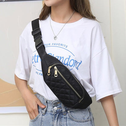 Rhombus Fanny Packs For Women Crossbody Waist Bags For Sports Hiking Cycling Running - Oopsdadforgot.com