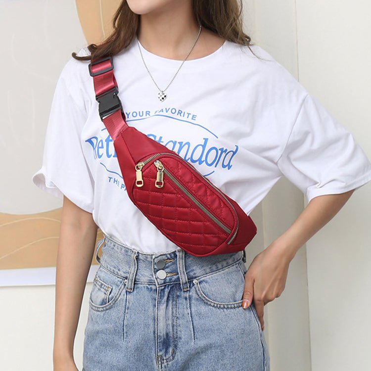 Rhombus Fanny Packs For Women Crossbody Waist Bags For Sports Hiking Cycling Running - Oopsdadforgot.com