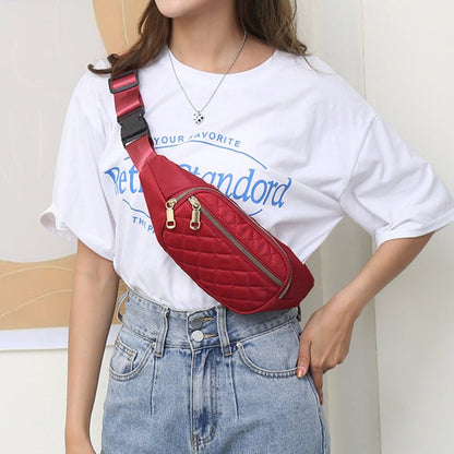 Rhombus Fanny Packs For Women Crossbody Waist Bags For Sports Hiking Cycling Running - Oopsdadforgot.com