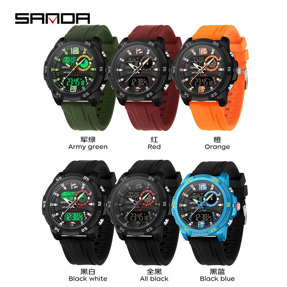 SANDA Mens Electronic Watch Youth Alarm Clock Luminous Sporty - Oopsdadforgot.com