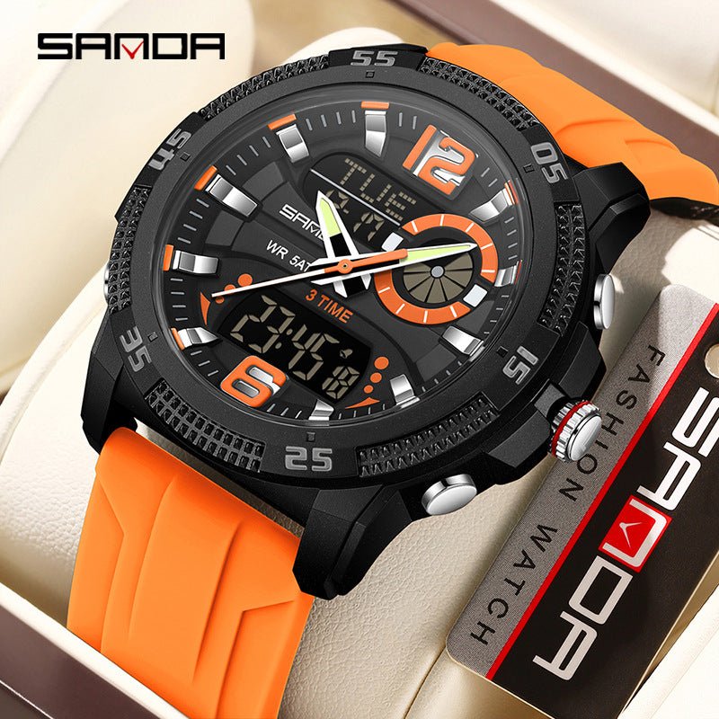SANDA Mens Electronic Watch Youth Alarm Clock Luminous Sporty - Oopsdadforgot.com