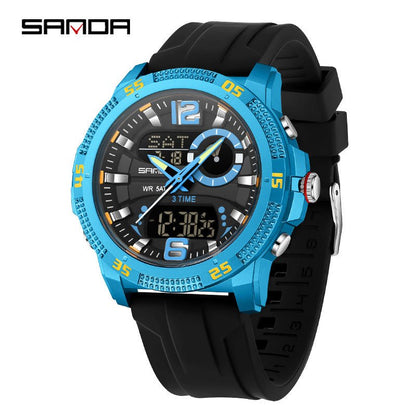 SANDA Mens Electronic Watch Youth Alarm Clock Luminous Sporty - Oopsdadforgot.com