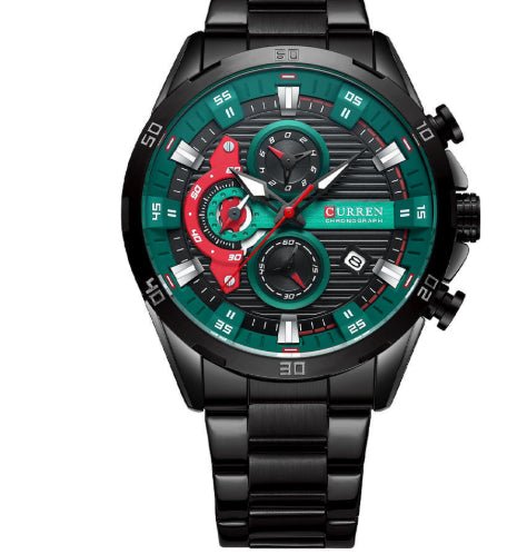 Six - hand Steel - band Round Quartz Watch A Stylish Timepiece - Oopsdadforgot.com