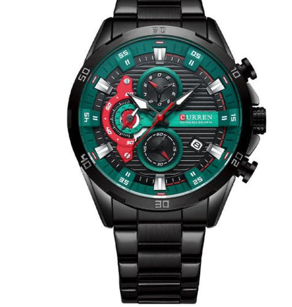 Six - hand Steel - band Round Quartz Watch A Stylish Timepiece - Oopsdadforgot.com