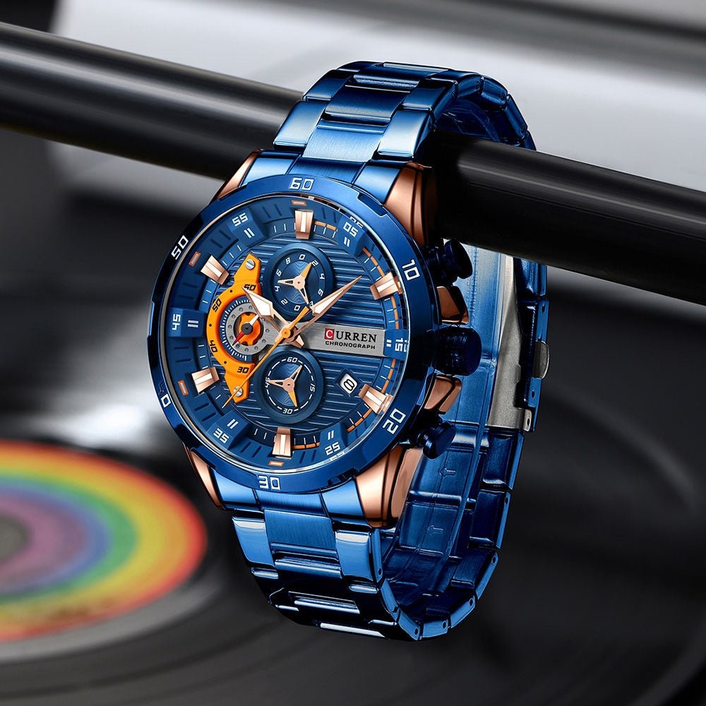 Six - hand Steel - band Round Quartz Watch A Stylish Timepiece - Oopsdadforgot.com