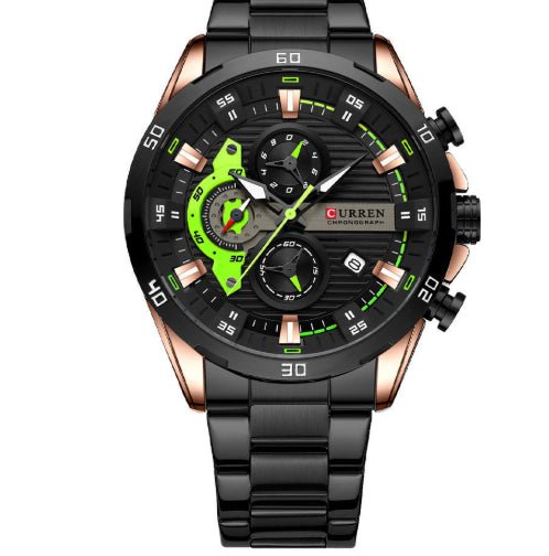 Six - hand Steel - band Round Quartz Watch A Stylish Timepiece - Oopsdadforgot.com