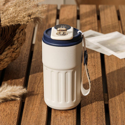 Smart Digital Thermal Bottle Portable Coffee Mug Stainless Steel Water Bottle In - Car Insulated Cup Keep Cold Vacuum Flasks 450ml - Oopsdadforgot.com