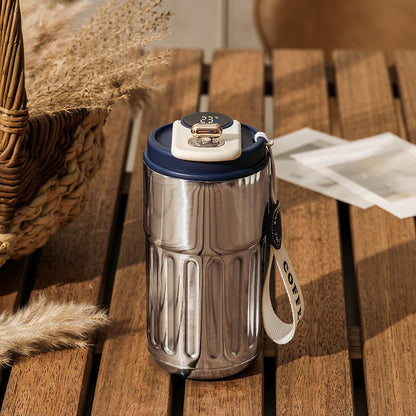 Smart Digital Thermal Bottle Portable Coffee Mug Stainless Steel Water Bottle In - Car Insulated Cup Keep Cold Vacuum Flasks 450ml - Oopsdadforgot.com