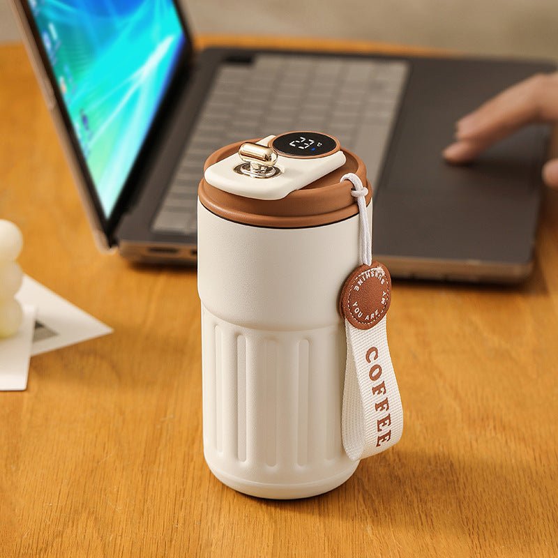 Smart Digital Thermal Bottle Portable Coffee Mug Stainless Steel Water Bottle In - Car Insulated Cup Keep Cold Vacuum Flasks 450ml - Oopsdadforgot.com