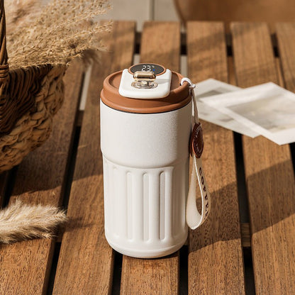 Smart Digital Thermal Bottle Portable Coffee Mug Stainless Steel Water Bottle In - Car Insulated Cup Keep Cold Vacuum Flasks 450ml - Oopsdadforgot.com