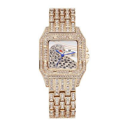 Square Full Star Leopard Diamond Women's Watch Quartz Women's Watch - Oopsdadforgot.com
