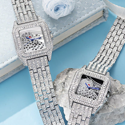 Square Full Star Leopard Diamond Women's Watch Quartz Women's Watch - Oopsdadforgot.com