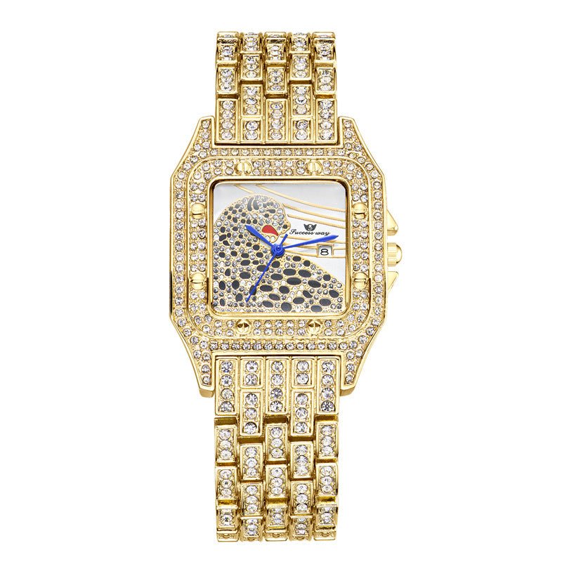 Square Full Star Leopard Diamond Women's Watch Quartz Women's Watch - Oopsdadforgot.com