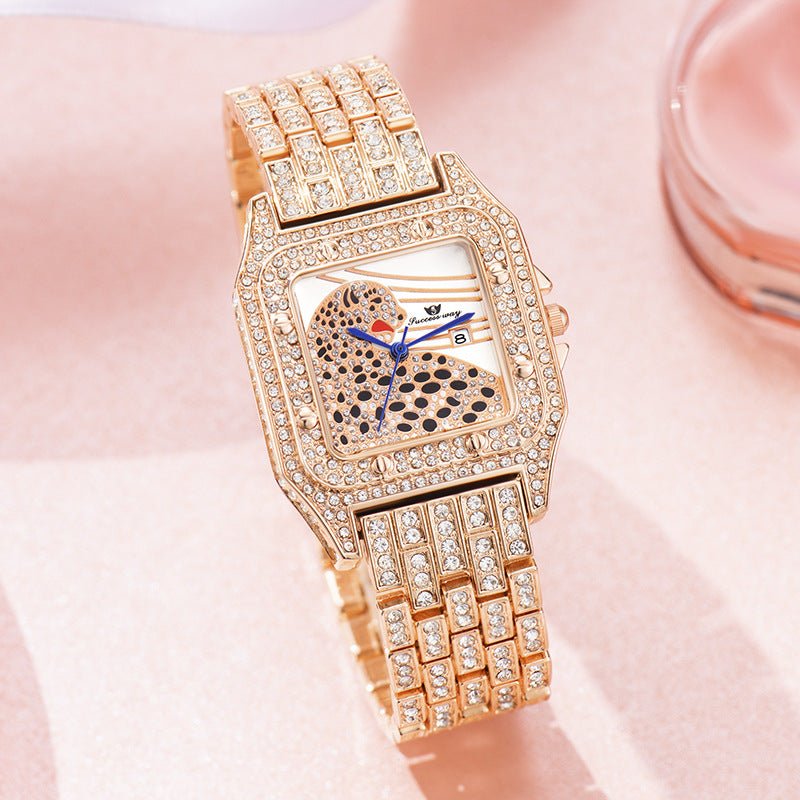Square Full Star Leopard Diamond Women's Watch Quartz Women's Watch - Oopsdadforgot.com