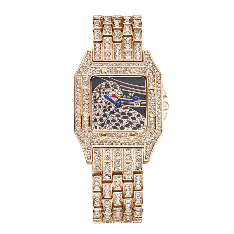 Square Full Star Leopard Diamond Women's Watch Quartz Women's Watch - Oopsdadforgot.com