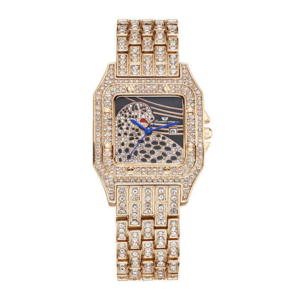 Square Full Star Leopard Diamond Women's Watch Quartz Women's Watch - Oopsdadforgot.com
