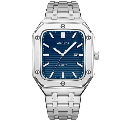 Stylish Mens Stainless Steel Square Watch - Oopsdadforgot.com