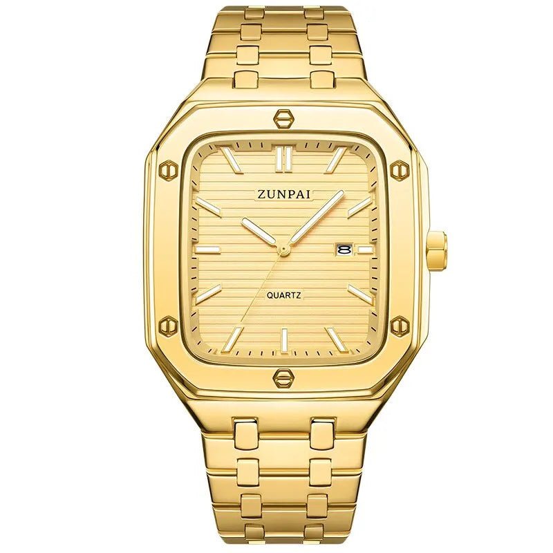 Stylish Mens Stainless Steel Square Watch - Oopsdadforgot.com