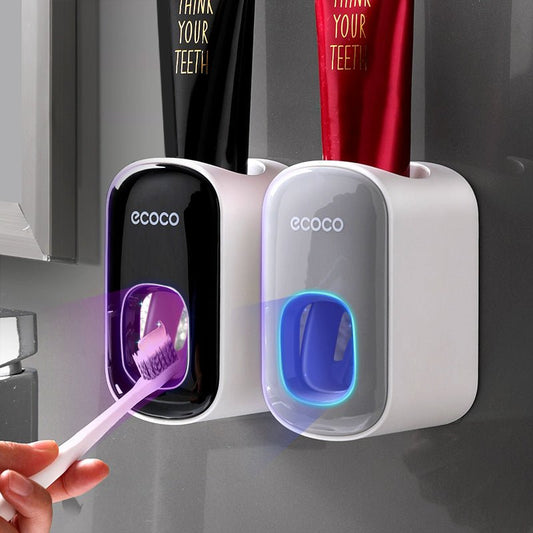 Wall Mounted Automatic Toothpaste Holder Bathroom Accessories Set Dispenser - Oopsdadforgot.com