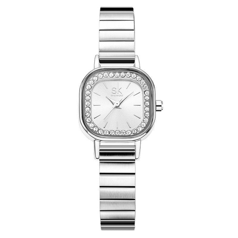 Watch Women's Square Mesh Belt With Diamond Watch - Oopsdadforgot.com