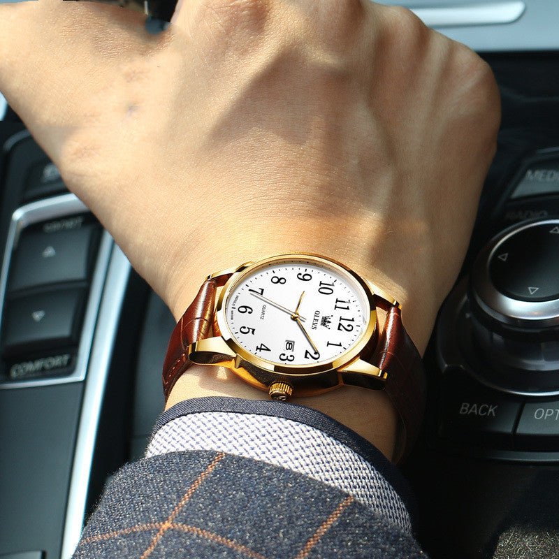 Waterproof Quartz Watch Digital Scale Simple Men - Oopsdadforgot.com