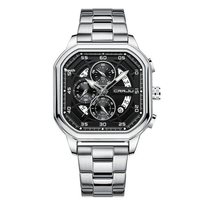 Waterproof Square Couples Multifunctional Calendar Steel - Strap Fashion Watch - Oopsdadforgot.com