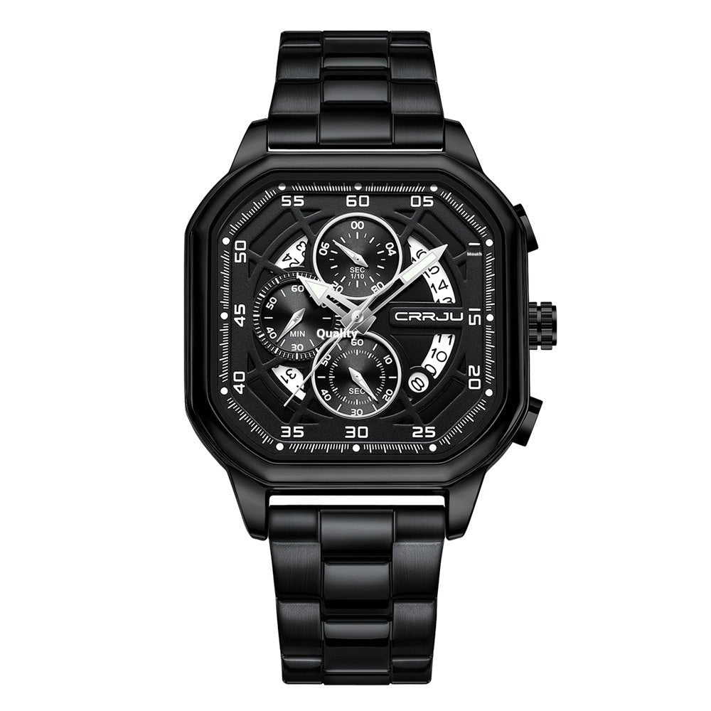 Waterproof Square Couples Multifunctional Calendar Steel - Strap Fashion Watch - Oopsdadforgot.com
