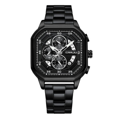 Waterproof Square Couples Multifunctional Calendar Steel - Strap Fashion Watch - Oopsdadforgot.com