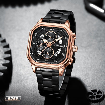 Waterproof Square Couples Multifunctional Calendar Steel - Strap Fashion Watch - Oopsdadforgot.com