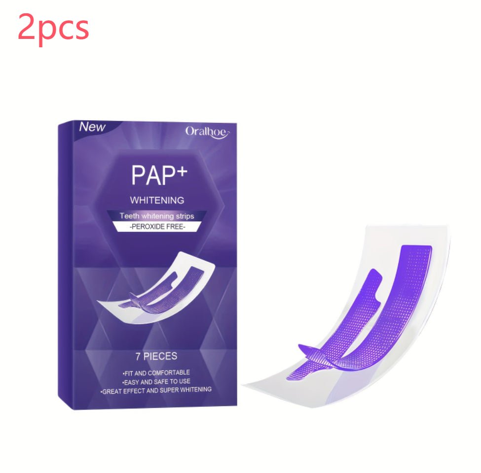 Whitening Teeth Strips Purple Teeth Strips Dry - application - Oopsdadforgot.com