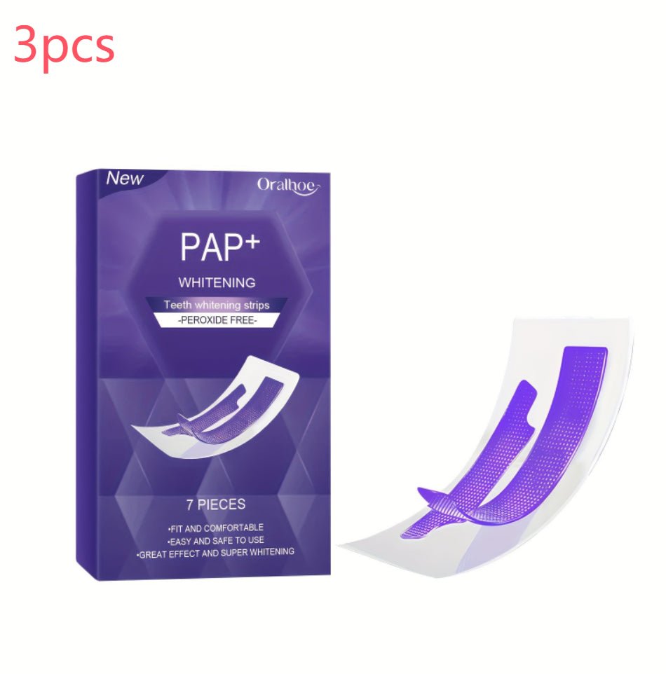 Whitening Teeth Strips Purple Teeth Strips Dry - application - Oopsdadforgot.com