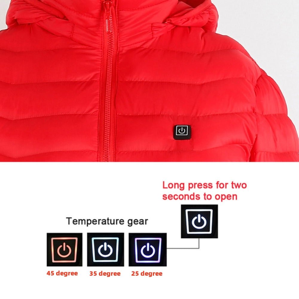 Winter Heated Jacket USB Electric Cotton Coat Zip - up Heater Thermal Clothing Heating Vest For Men - Oopsdadforgot.com