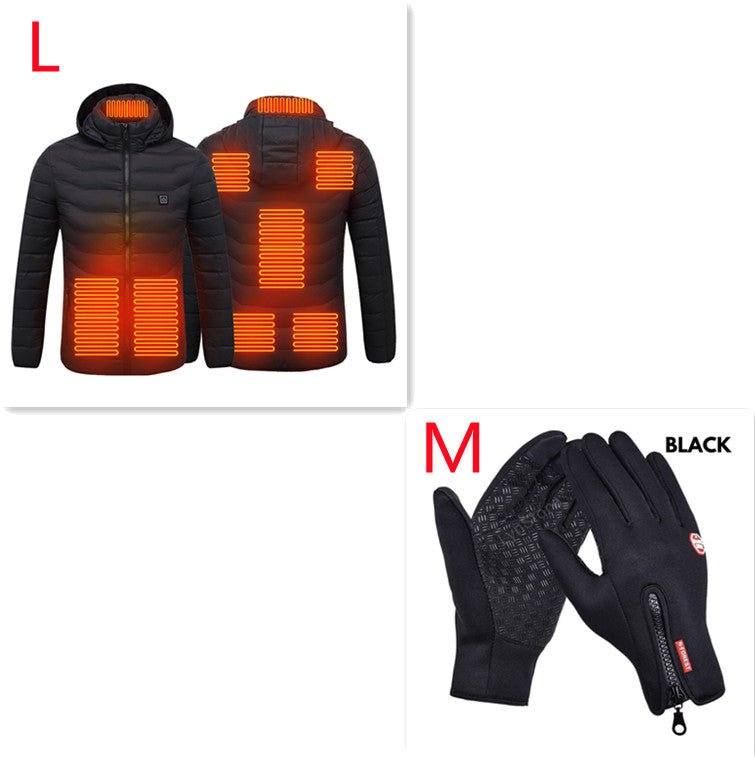 Winter Heated Jacket USB Electric Cotton Coat Zip - up Heater Thermal Clothing Heating Vest For Men - Oopsdadforgot.com