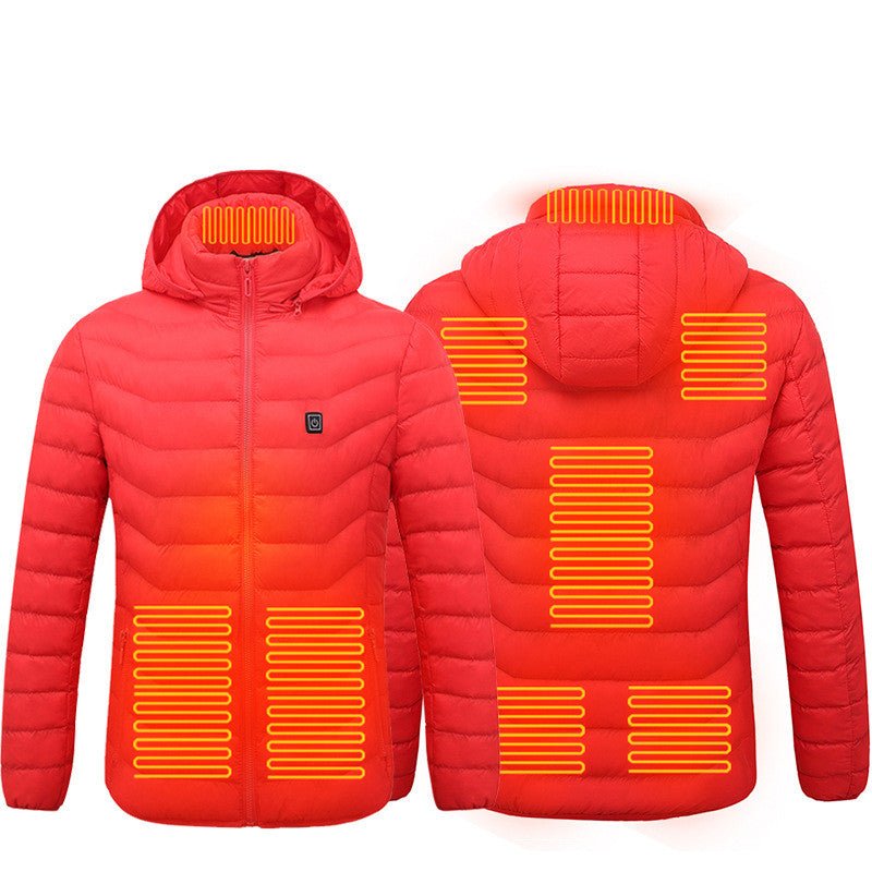 Winter Heated Jacket USB Electric Cotton Coat Zip - up Heater Thermal Clothing Heating Vest For Men - Oopsdadforgot.com