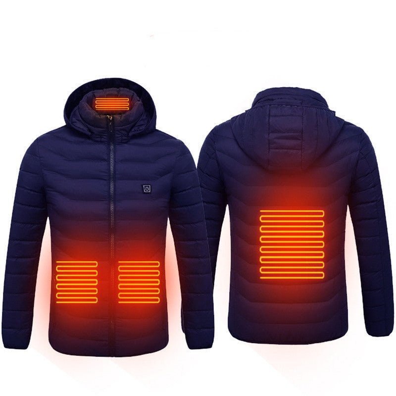Winter Heated Jacket USB Electric Cotton Coat Zip - up Heater Thermal Clothing Heating Vest For Men - Oopsdadforgot.com