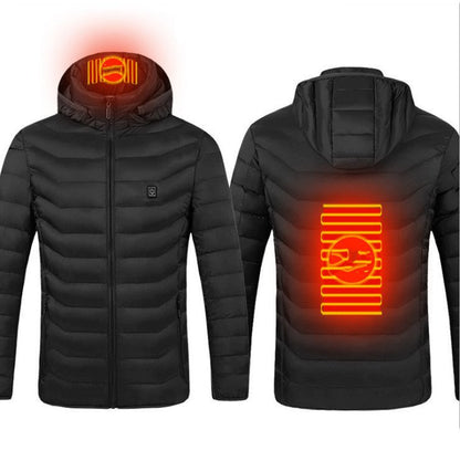 Winter Heated Jacket USB Electric Cotton Coat Zip - up Heater Thermal Clothing Heating Vest For Men - Oopsdadforgot.com