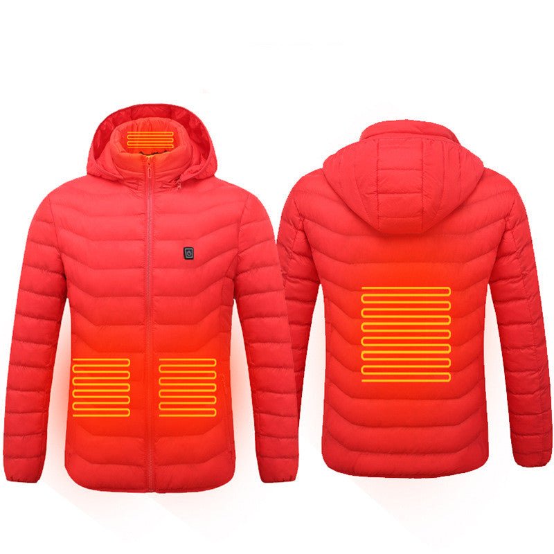 Winter Heated Jacket USB Electric Cotton Coat Zip - up Heater Thermal Clothing Heating Vest For Men - Oopsdadforgot.com