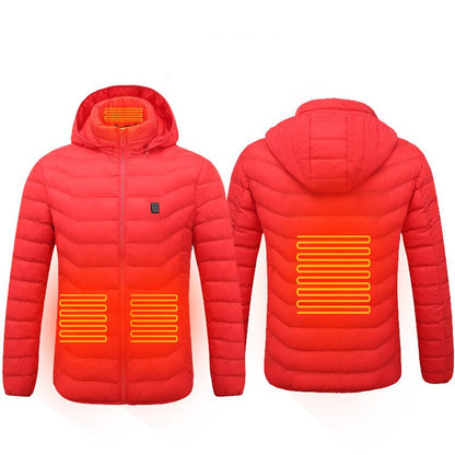 Winter Heated Jacket USB Electric Cotton Coat Zip - up Heater Thermal Clothing Heating Vest For Men - Oopsdadforgot.com