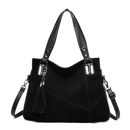 Womens Retro Tassel Zipper Suede Shoulder Crossbody Bag - Oopsdadforgot.com