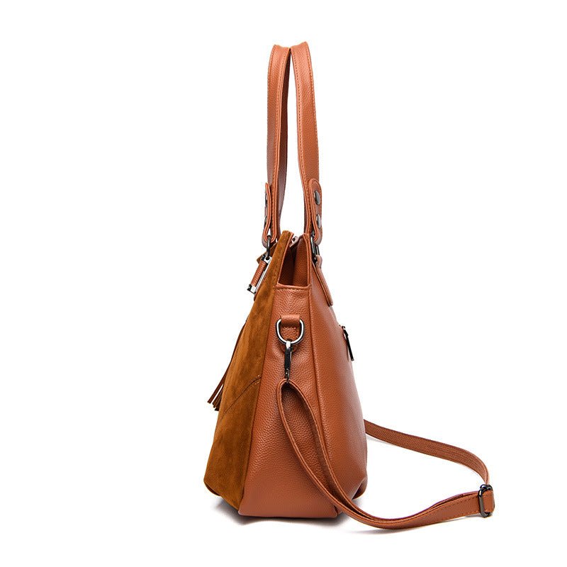 Womens Retro Tassel Zipper Suede Shoulder Crossbody Bag - Oopsdadforgot.com