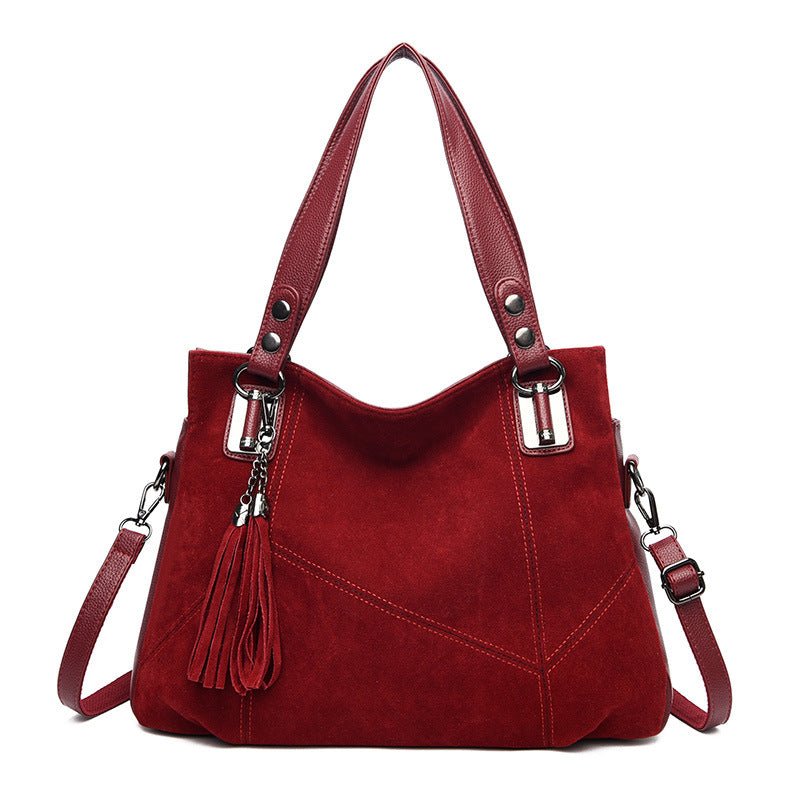 Womens Retro Tassel Zipper Suede Shoulder Crossbody Bag - Oopsdadforgot.com